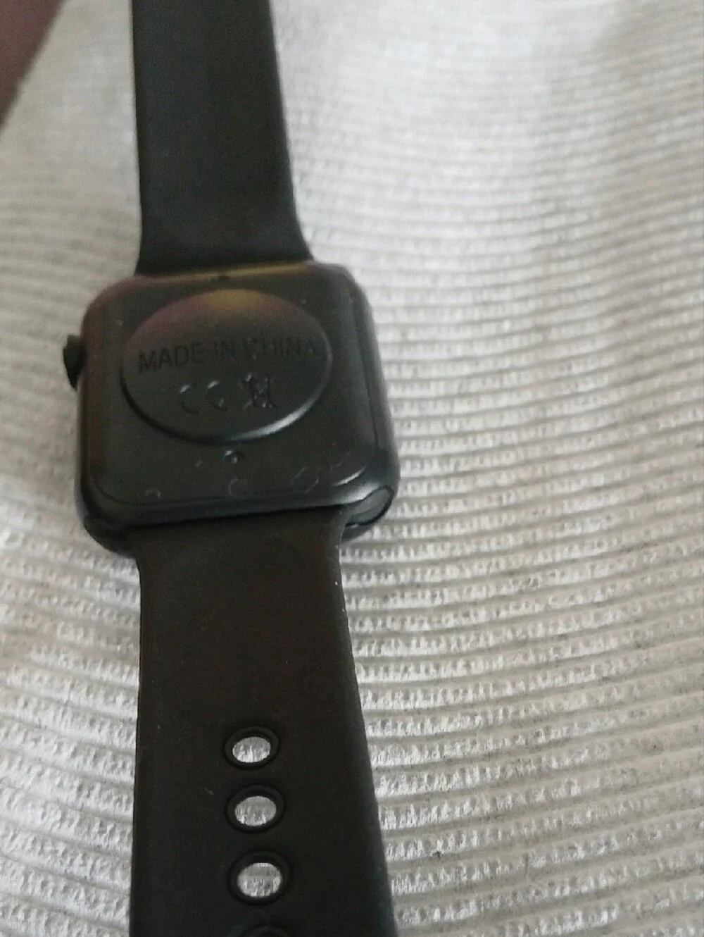 Black Smartwatch with Black Silicone Band
